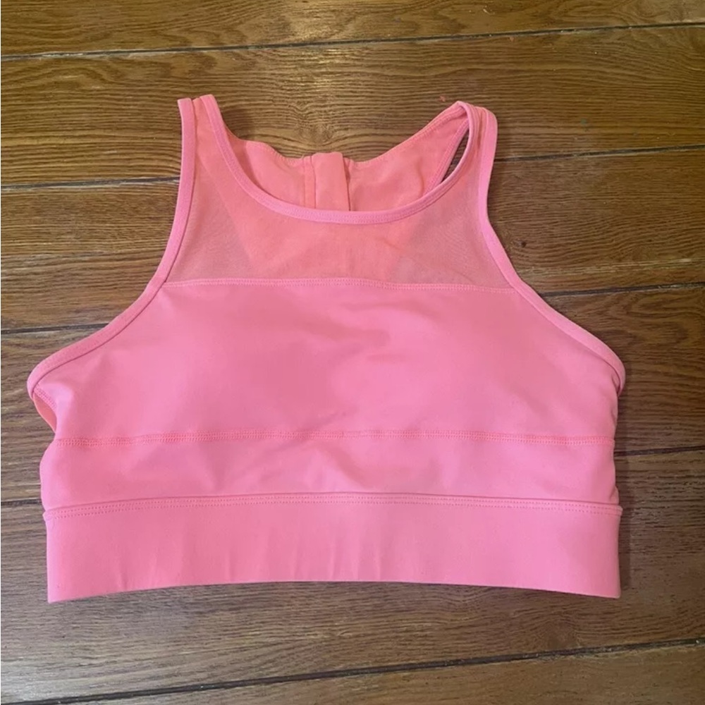 Zyia Active High Neck Sports high impact Bra Mesh Back Zipper